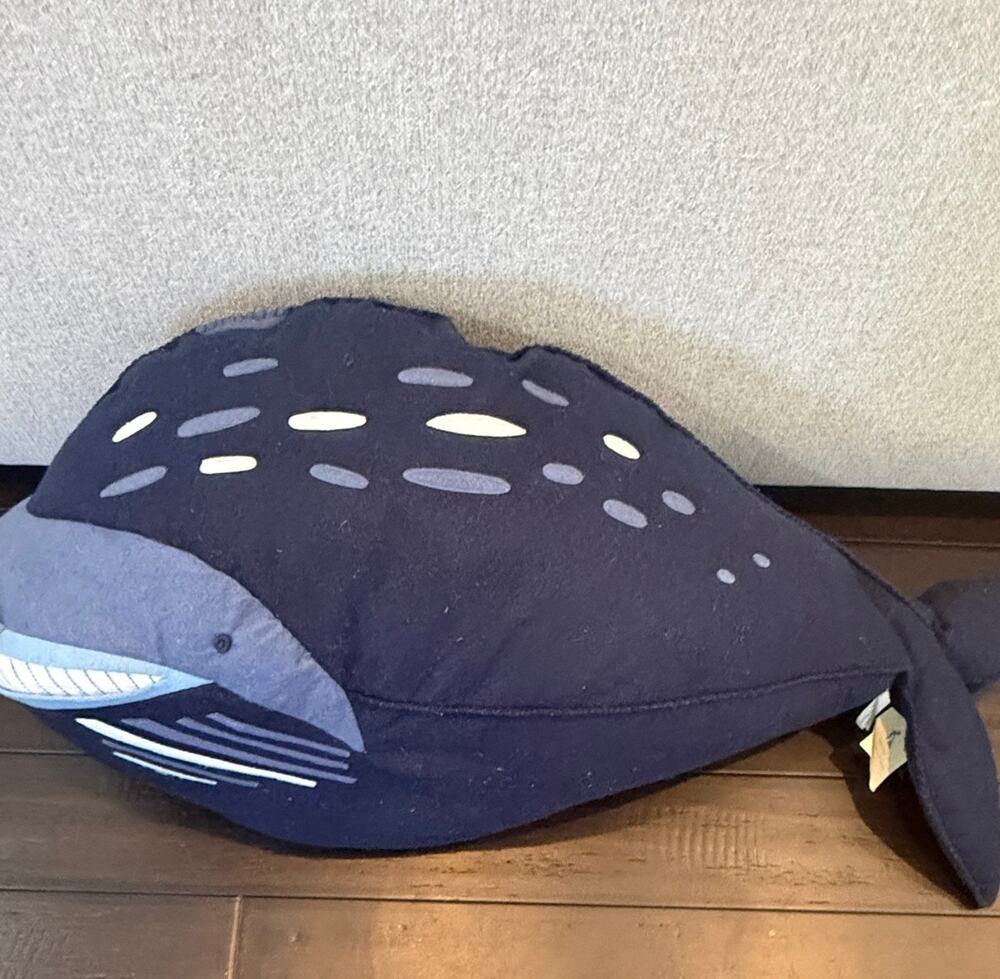 HUGE 35” Pottery Barn Kids Whale Throw Pillow